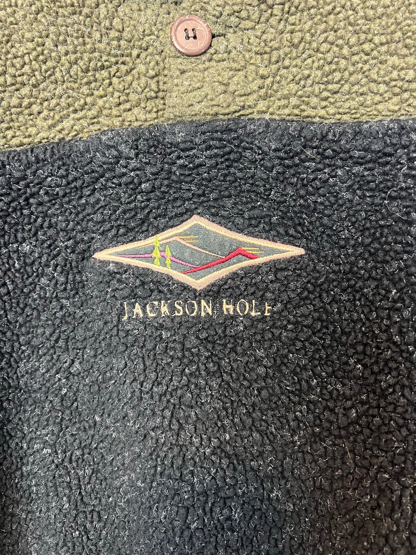 FMF Jackson Hole Olive & Black Sherpa Fleece Snap Pullover - Size XL
