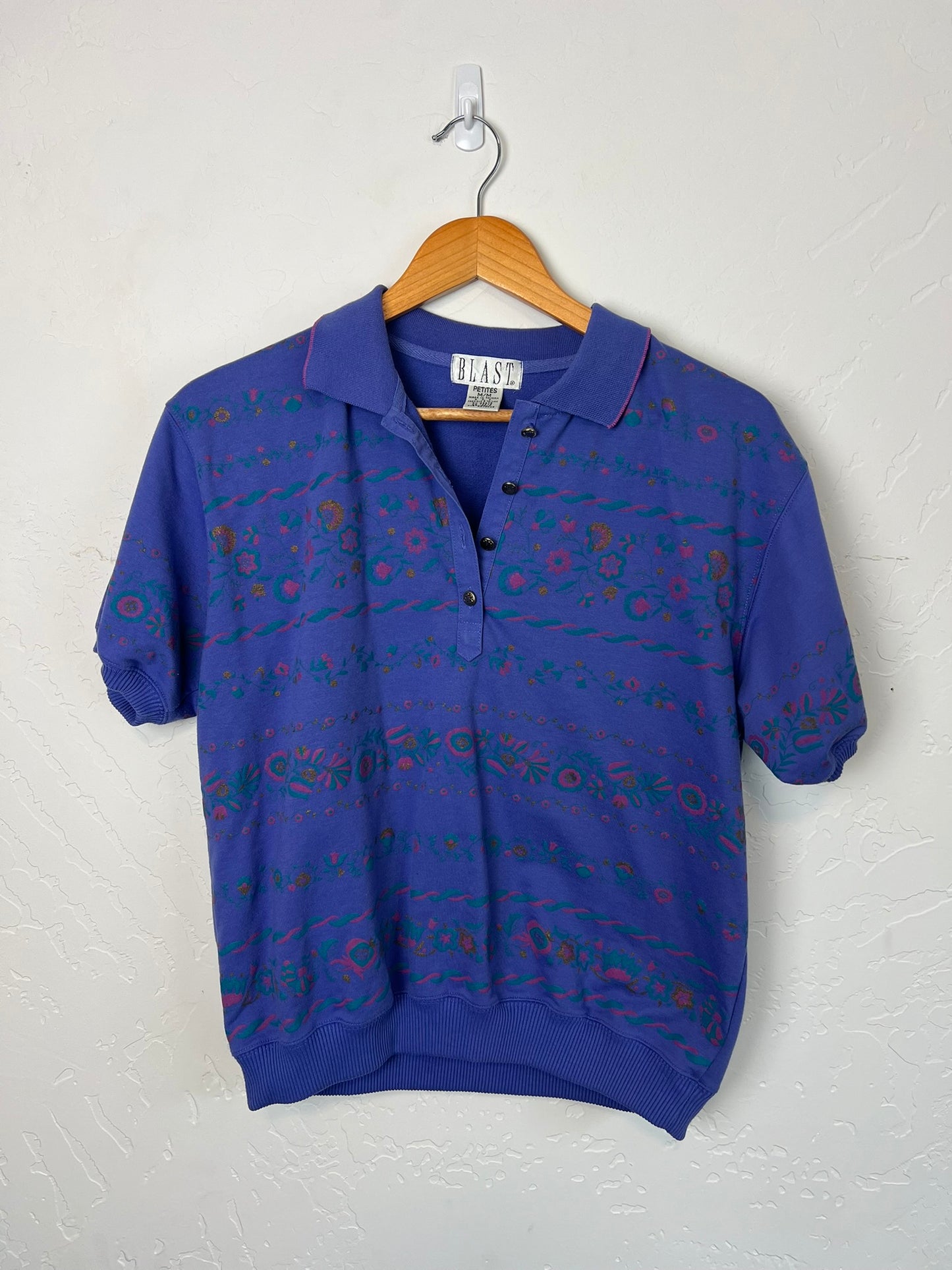 Blast Floral Polo Sweatshirt - M