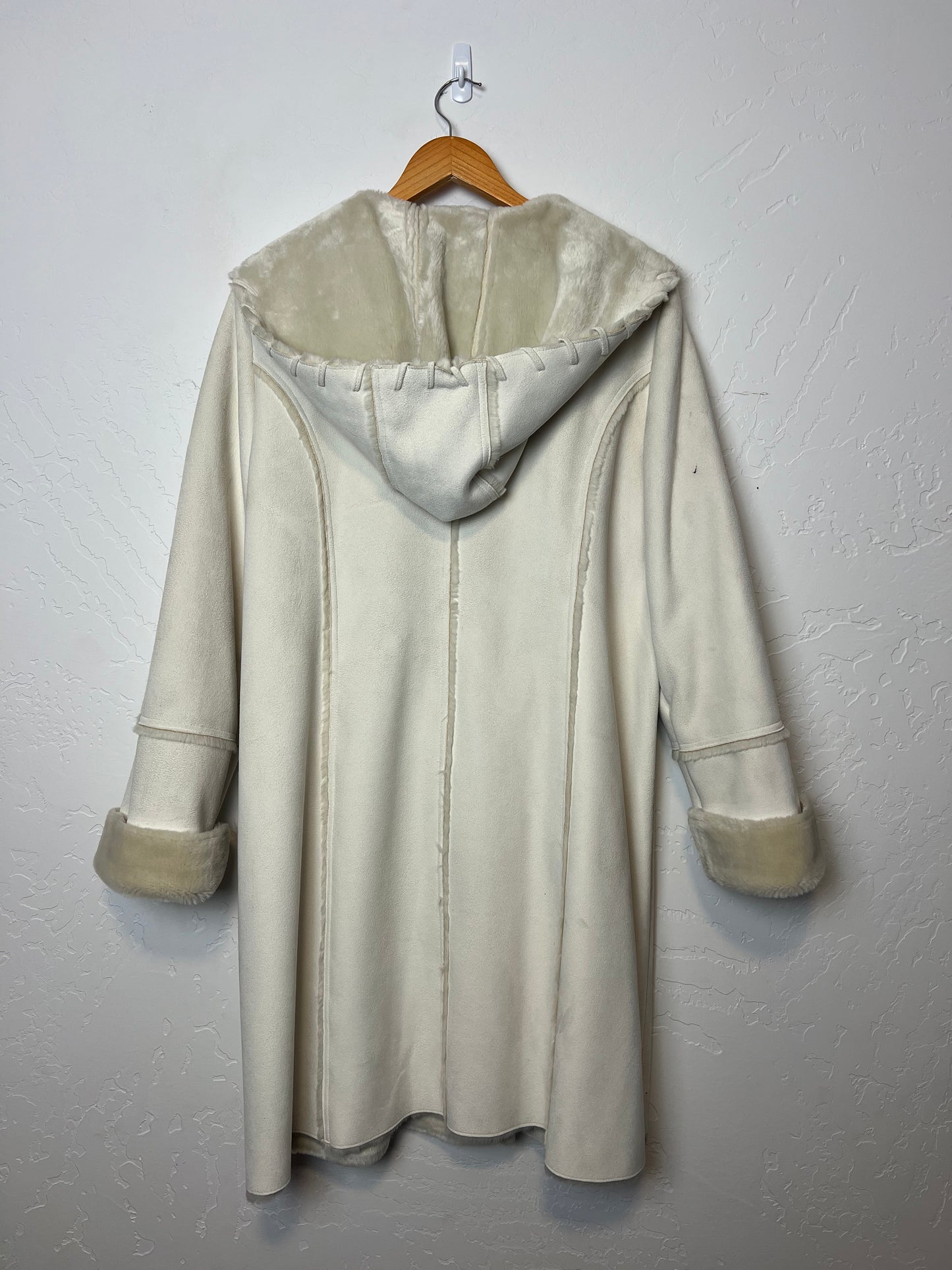 Coldwater Creek Winter White Faux Fur Coat - Size M