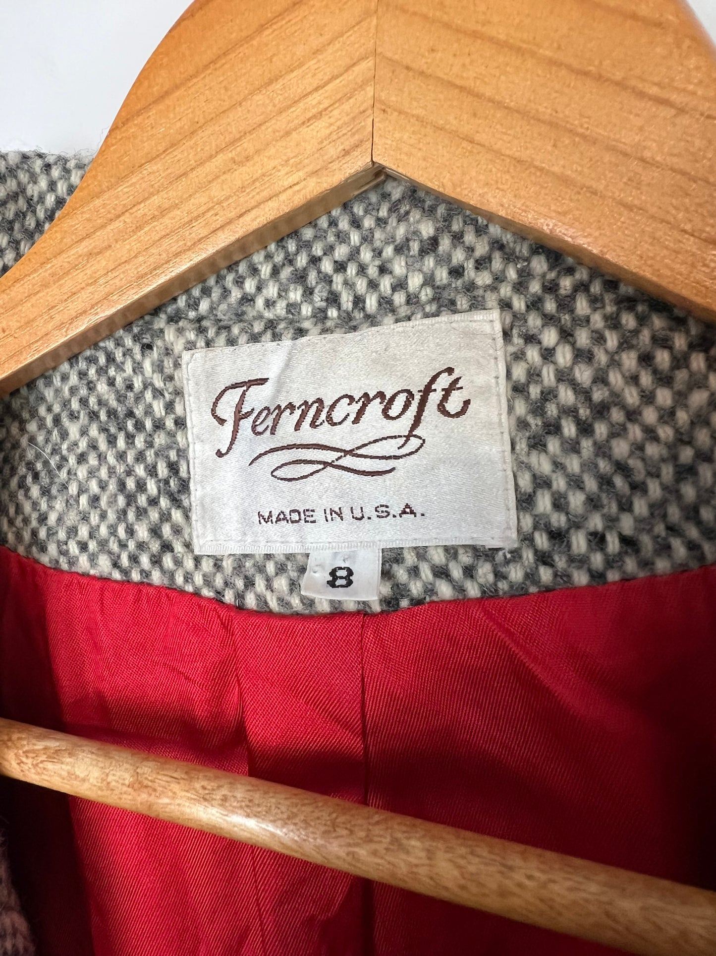 Ferncroft Herringbone Tweed Coat - Size 8