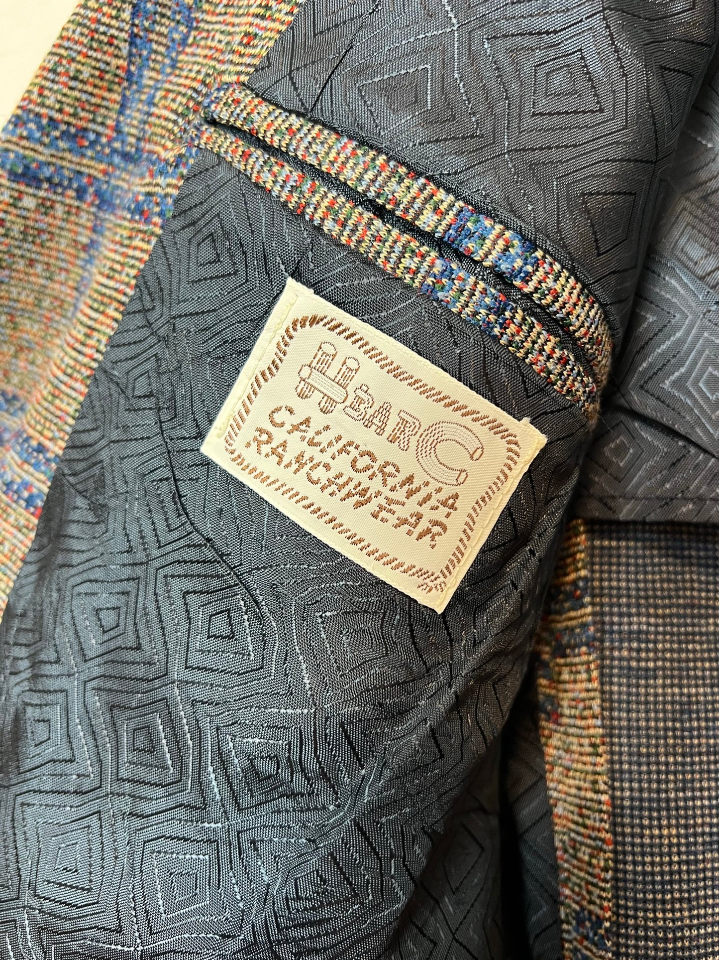 Bar C California Ranchwear Tweed Windowpane Blazer - L