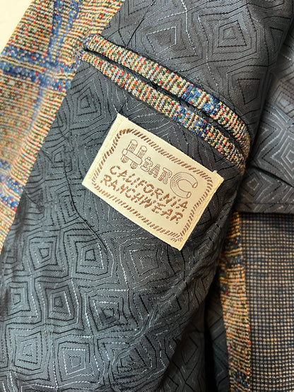 Bar C California Ranchwear Tweed Windowpane Blazer - L