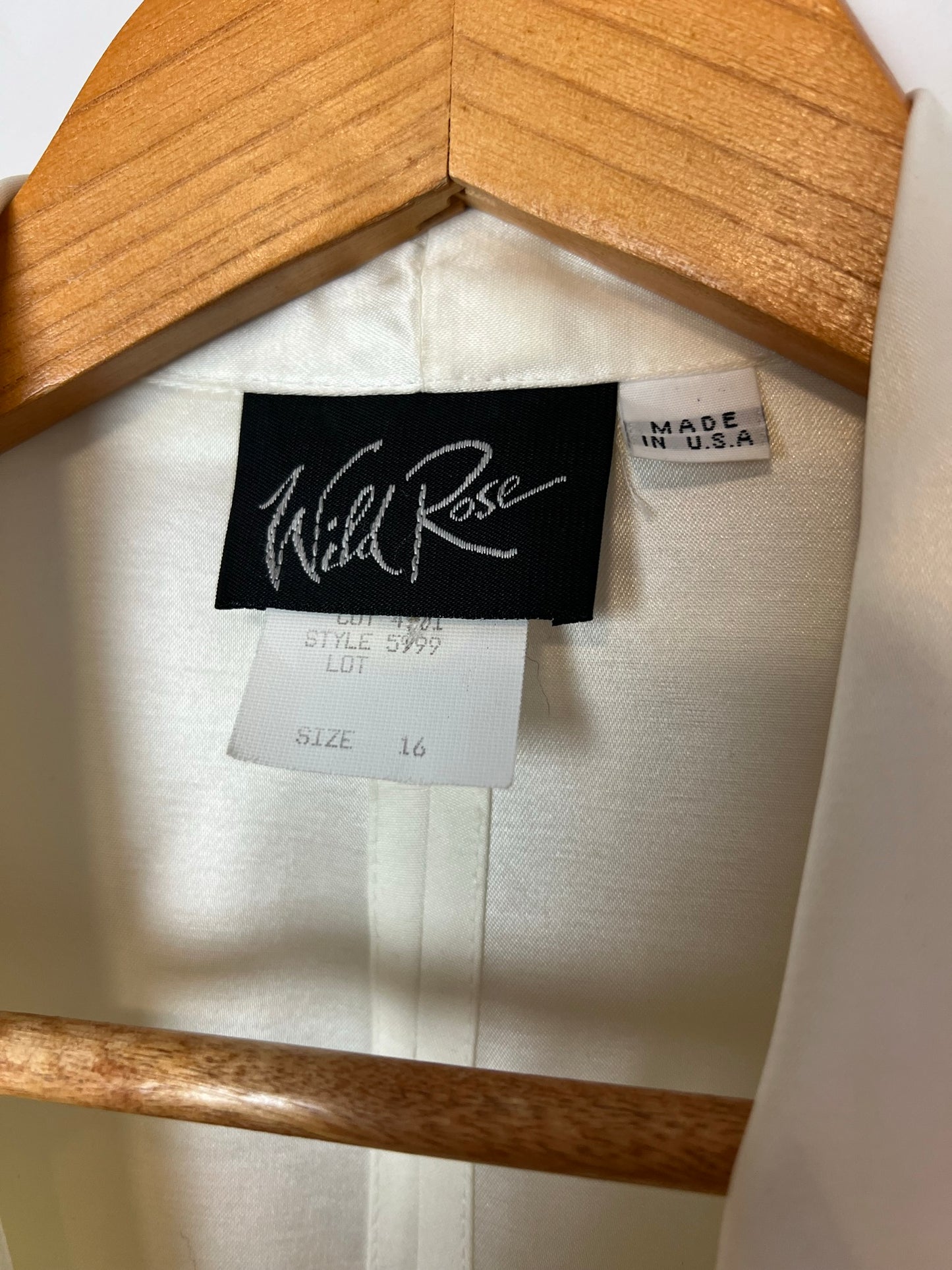 Nicola Rose Ivory Silk Wrap Blouse - Size 16