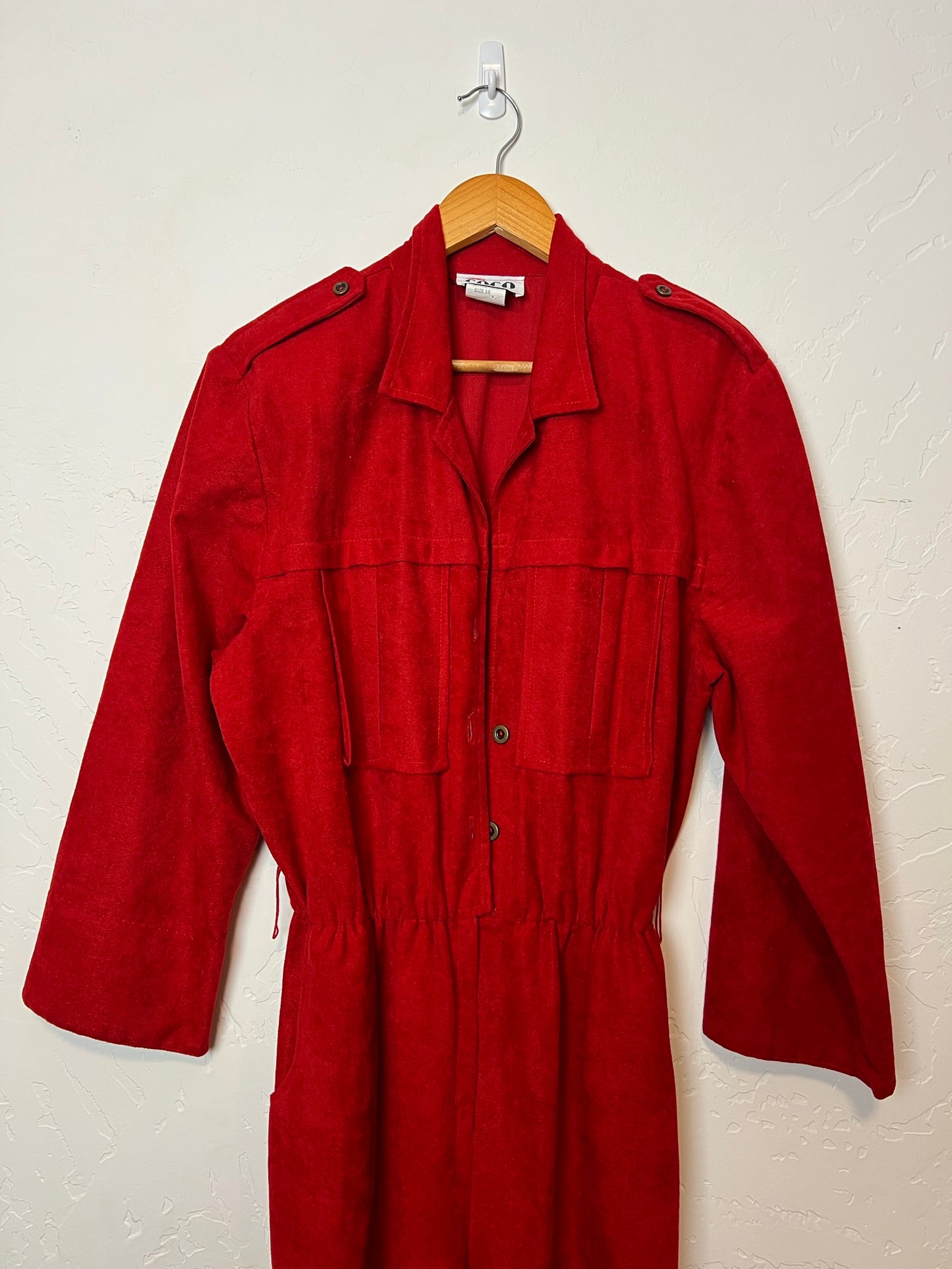 Coco of California Red Wool Romper - Size 16