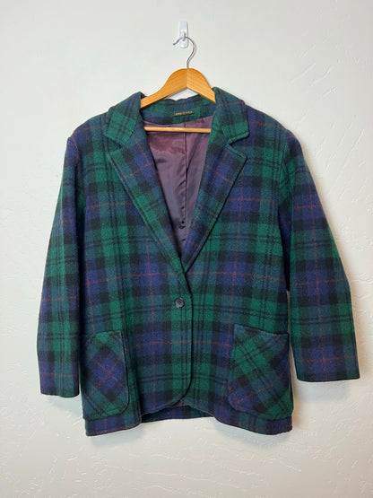 Vintage Black Watch Tartan Wool Blazer - Size M