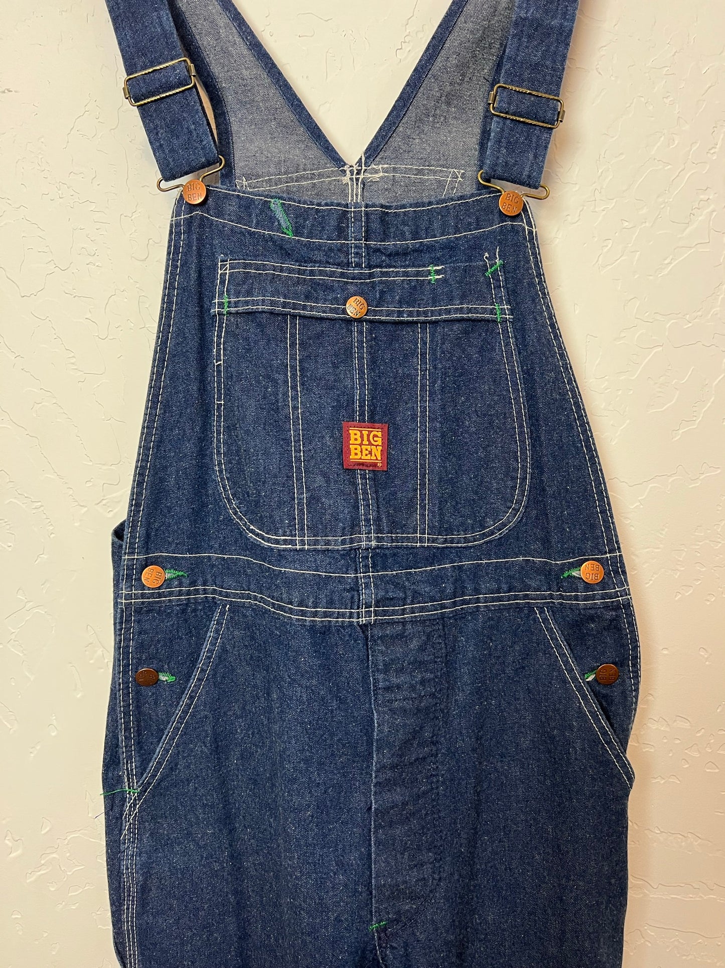 Big Ben Wrangler Dark Denim Bib Overalls - Size 32x30