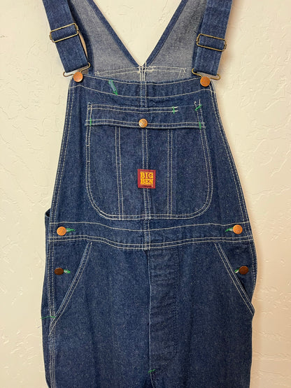 Big Ben Wrangler Dark Denim Bib Overalls - Size 32x30