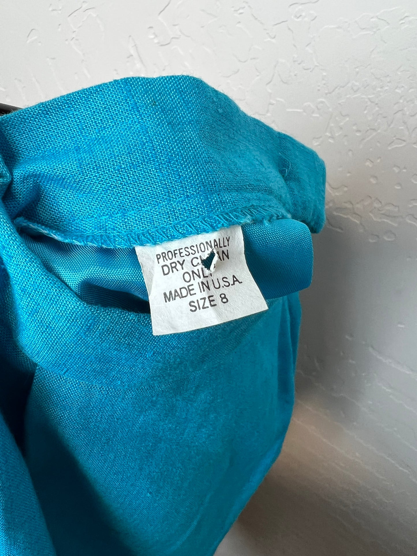 Turquoise Linen Pencil Skirt - 8