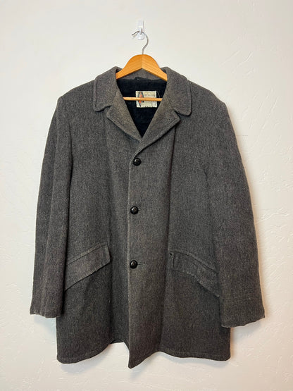 Penney's Sports Outerwear Charcoal Wool Coat - Size 44