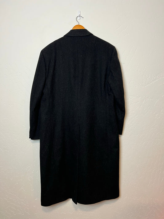 Christian Dior Monsieur Charcoal Wool Overcoat - Size XL