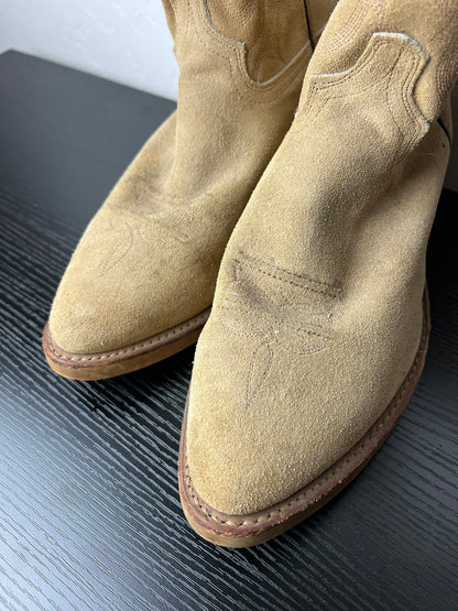 Suede Western Boots - Tan 10EE