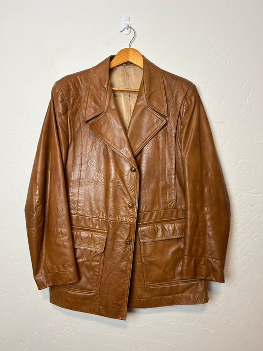 Grais Angel Skin Nappa Leather Tan Jacket - Size 42