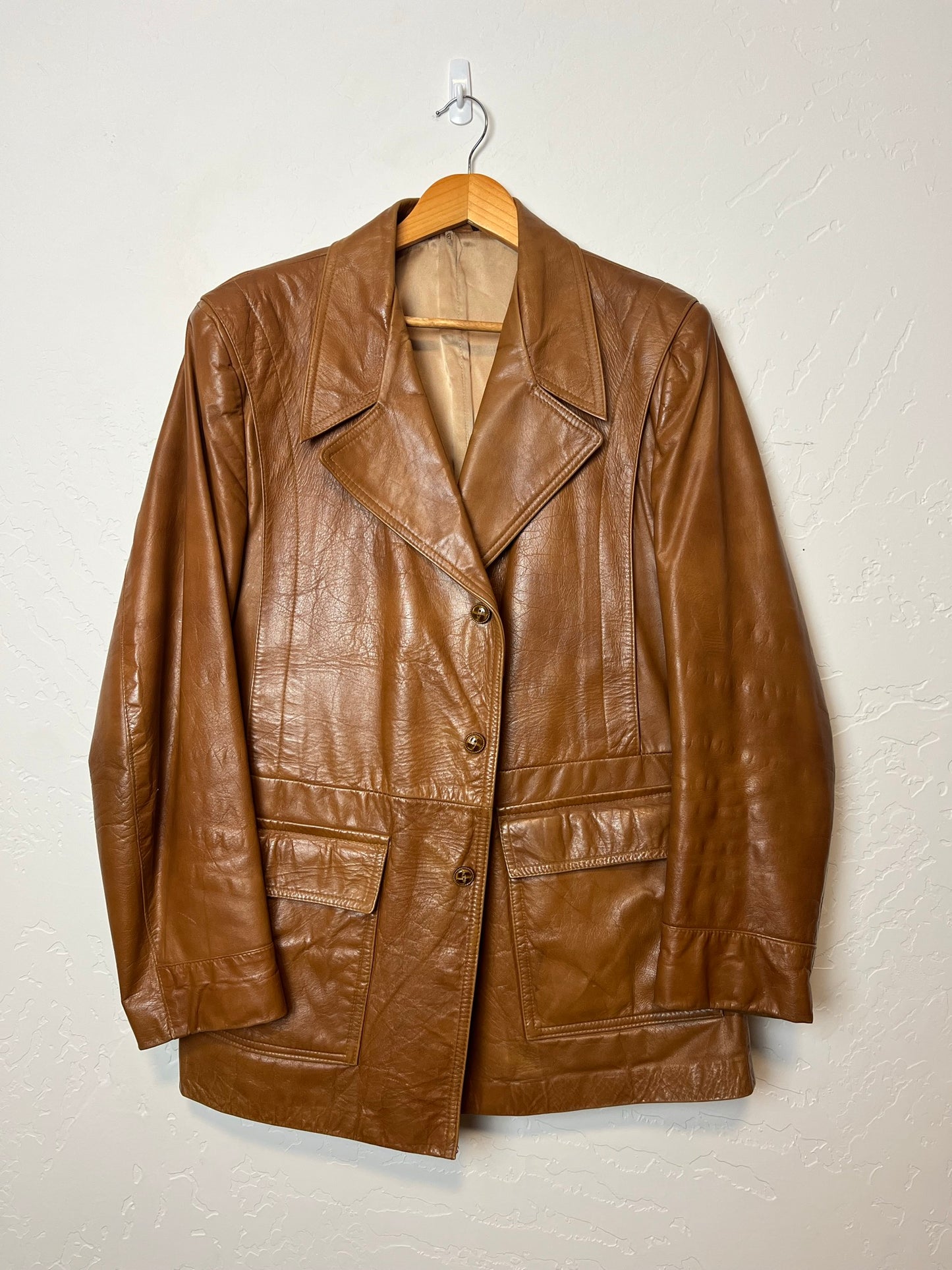 Grais Angel Skin Nappa Leather Tan Jacket - Size 42