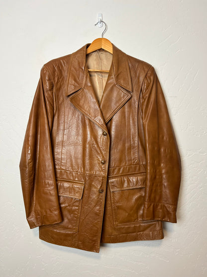 Grais Angel Skin Nappa Leather Tan Jacket - Size 42