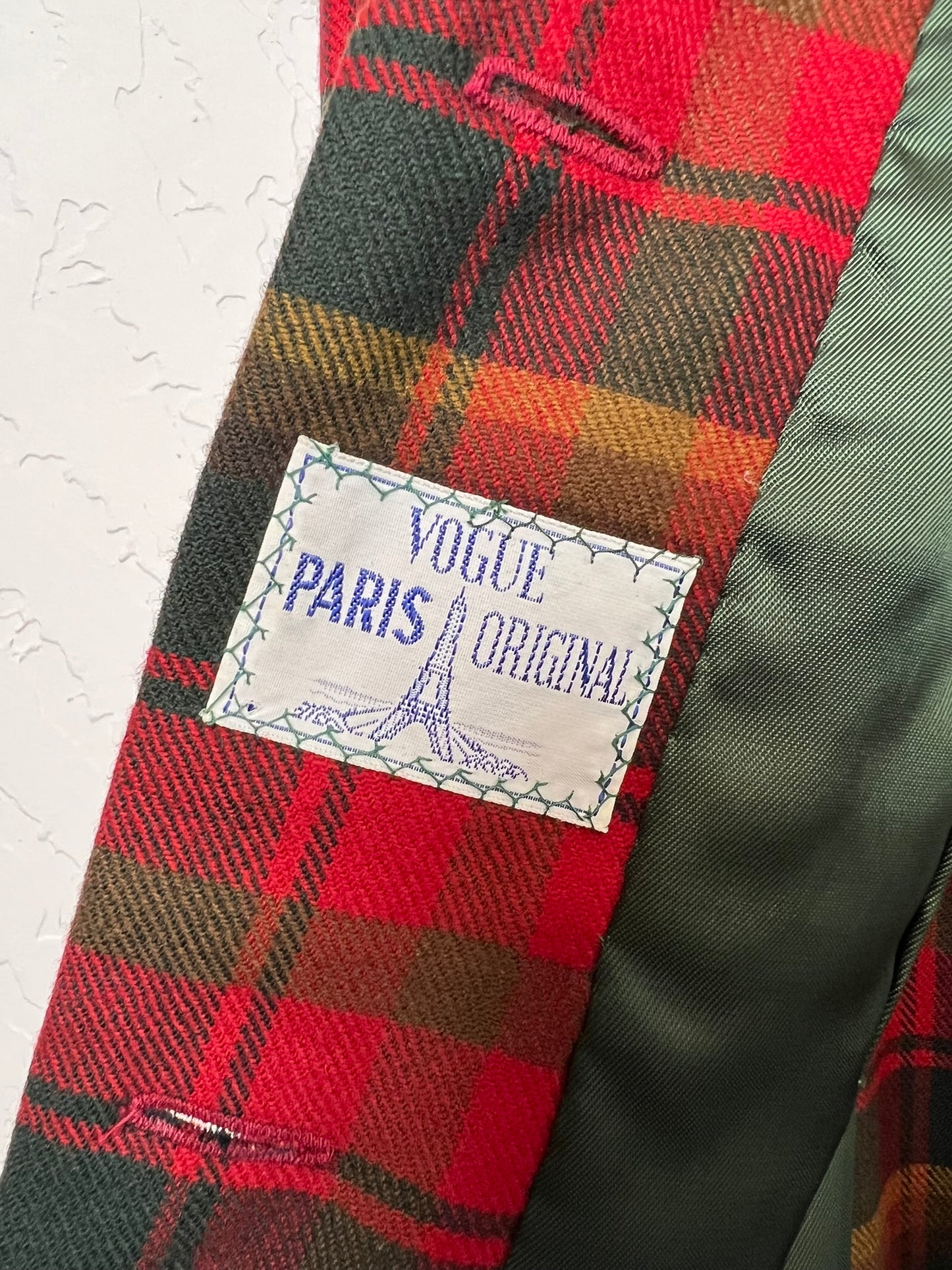 Vogue Paris Original Tartan Plaid Skirt Suit - M/L