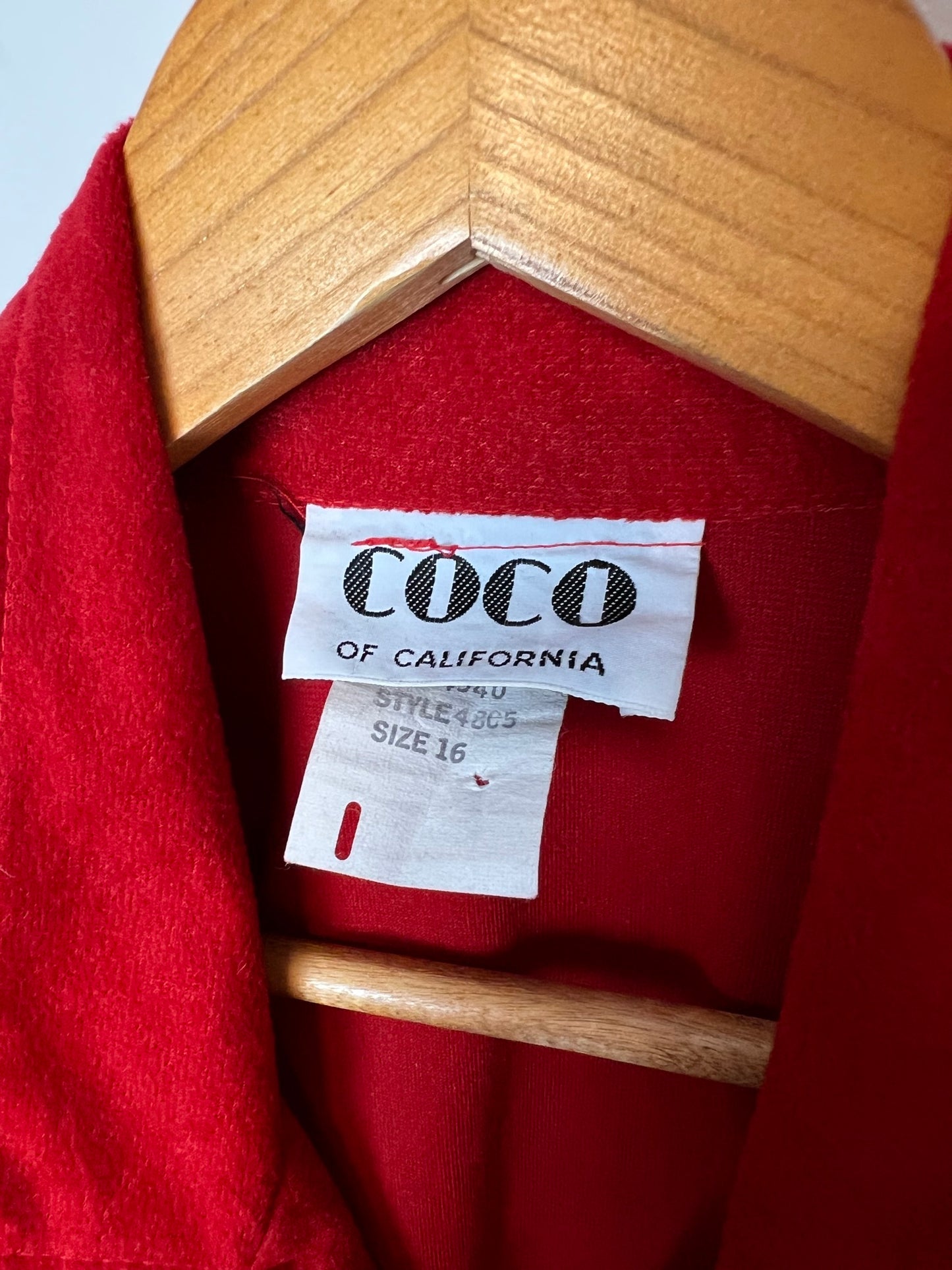 Coco of California Red Wool Romper - Size 16