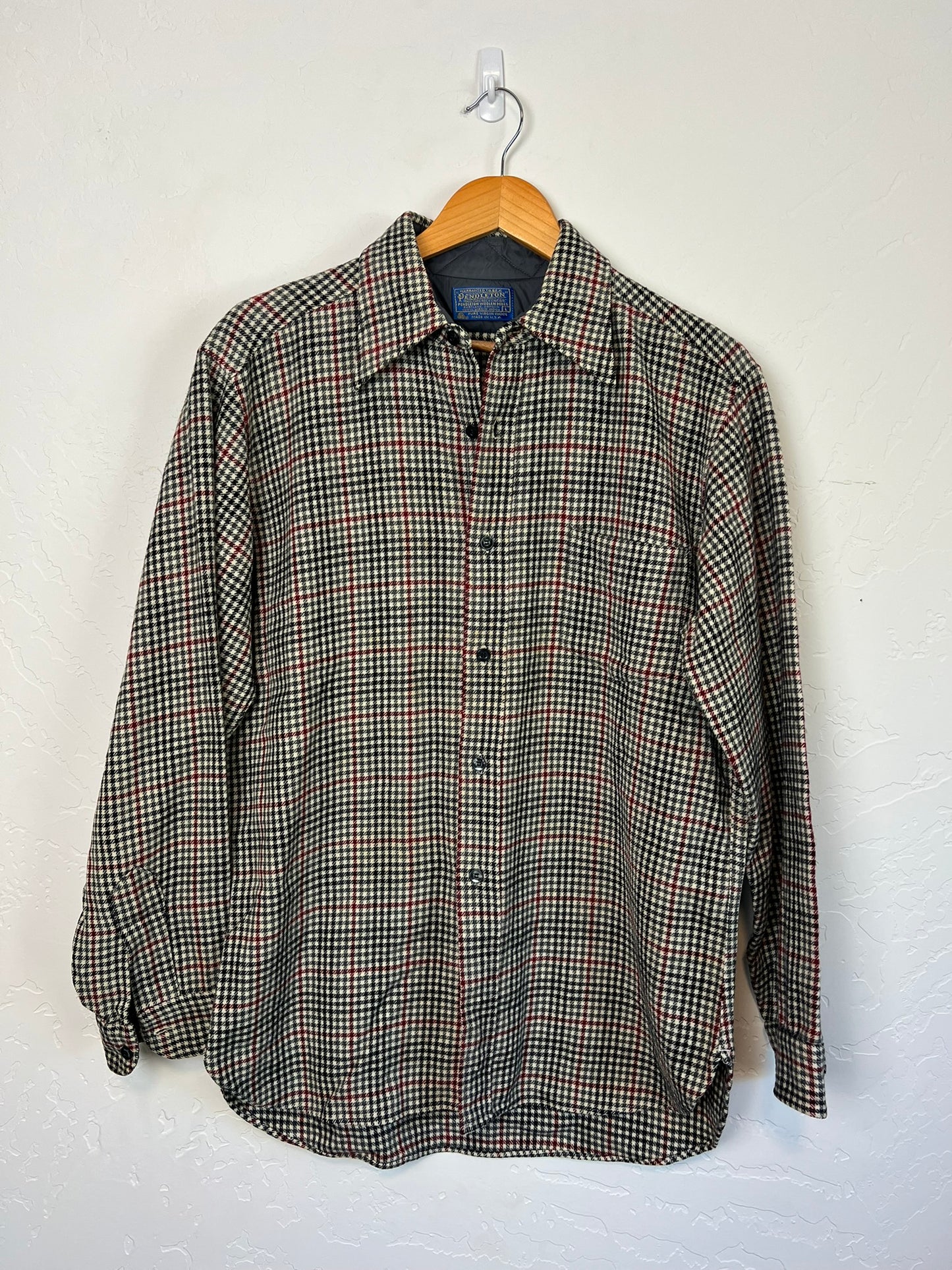 Pendleton Wool Houndstooth Shirt - L