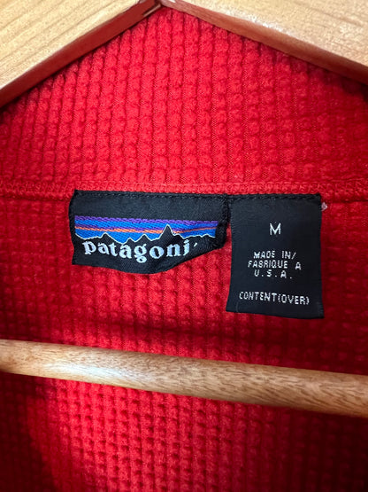 Patagonia R1 Red Fleece Pullover with Black Panels - Size M