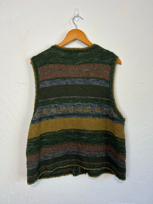 St. John's Bay Striped Wool Sweater Vest - Size XL