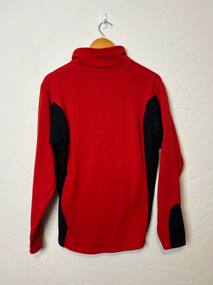 Patagonia R1 Red Fleece Pullover with Black Panels - Size M