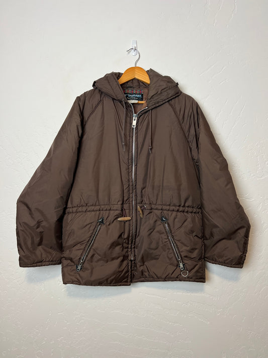 MacTaggart Sportswear Brown Puffer Jacket with Wooden Toggles - Size M