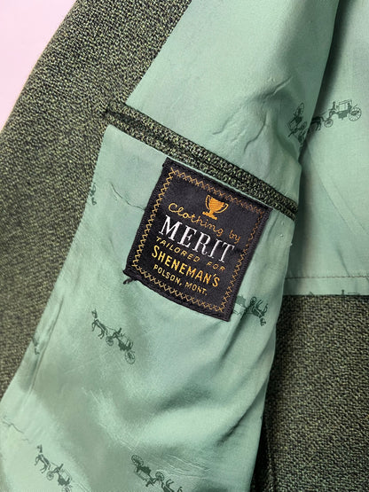 Merit Green Tweed Blazer - Size 42