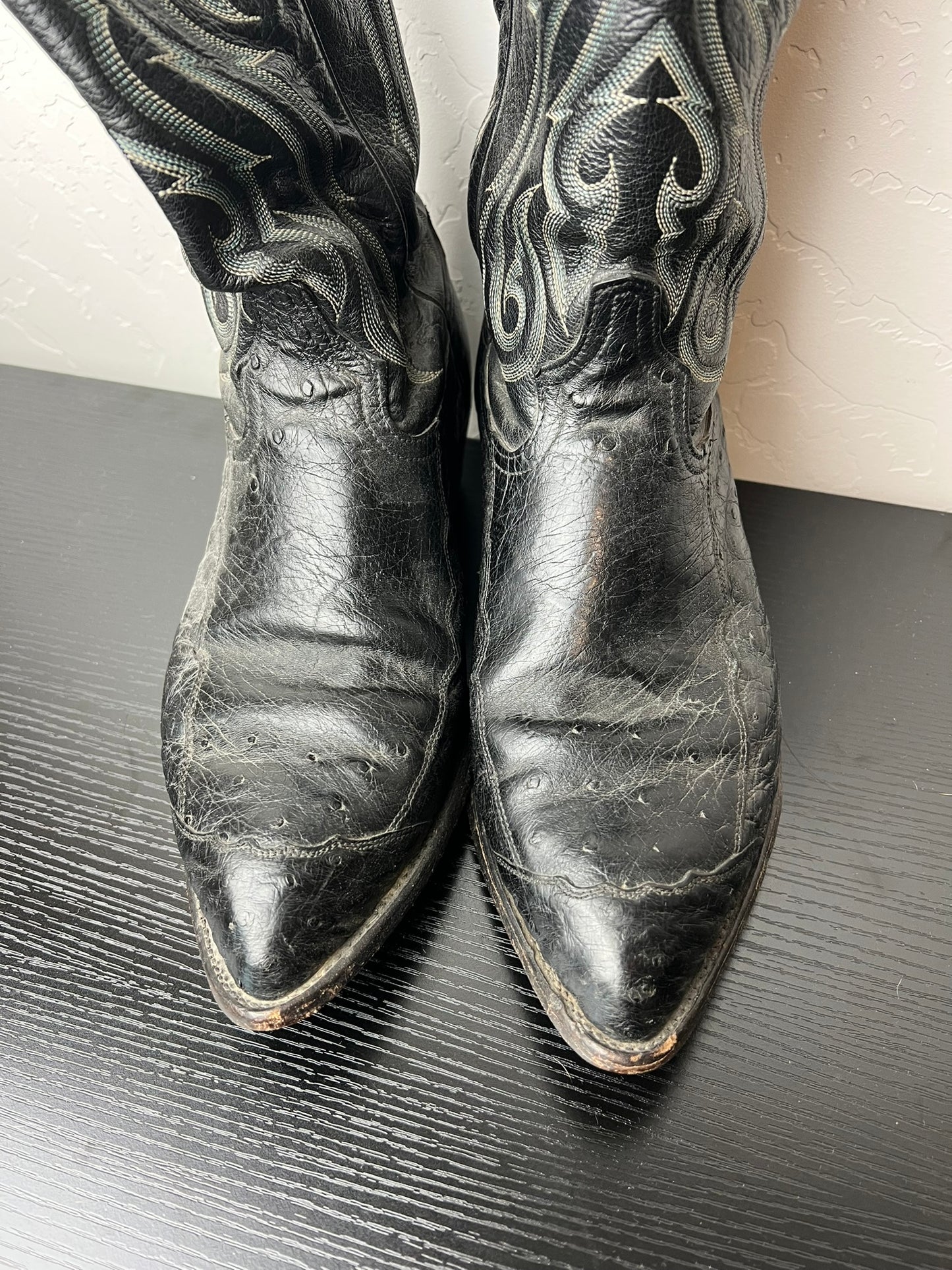 Tony Lama Ostrich Cowboy Boots - 11 EE