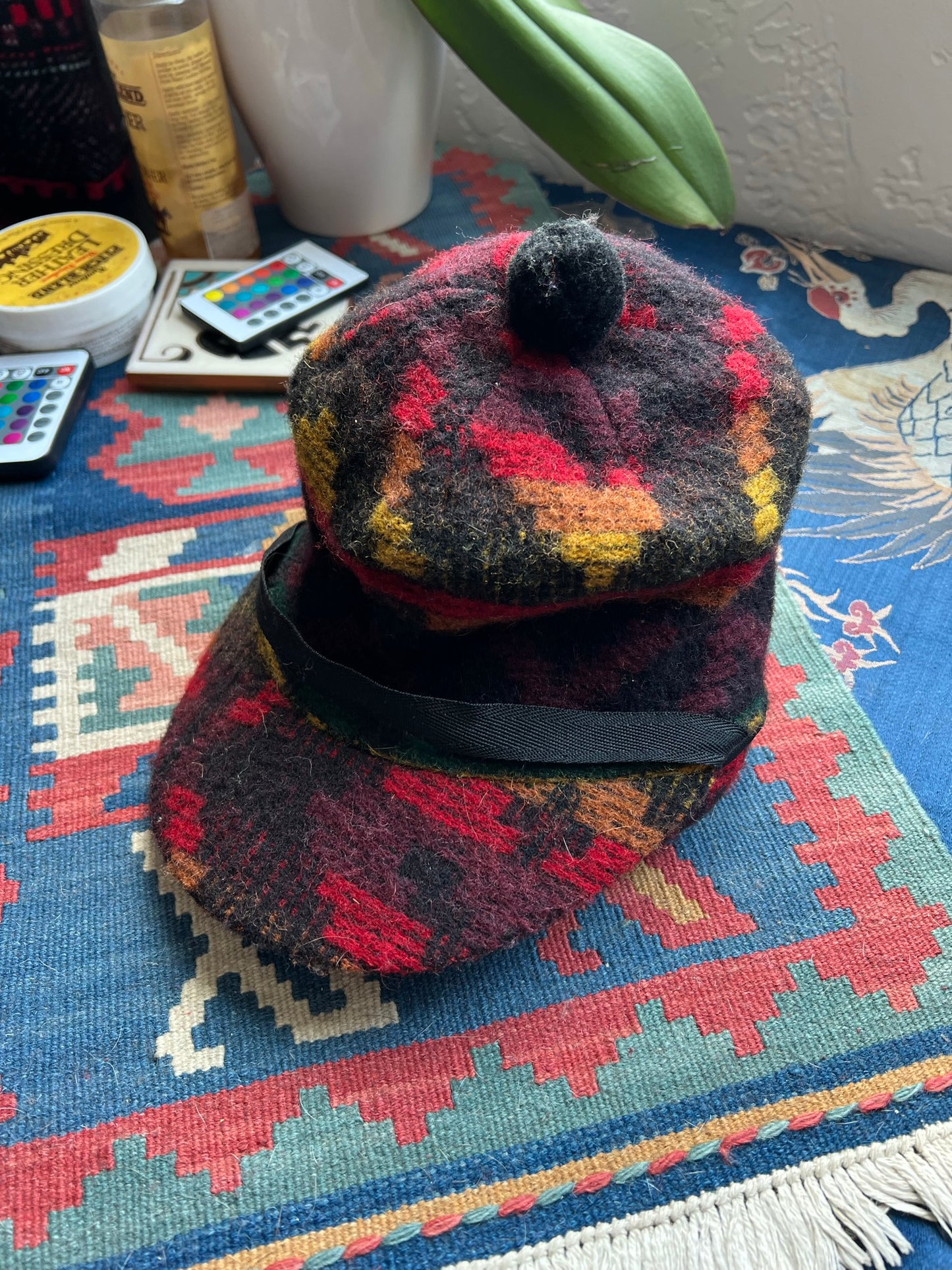 Crown Cap Plaid Wool Trapper Hat - Size S