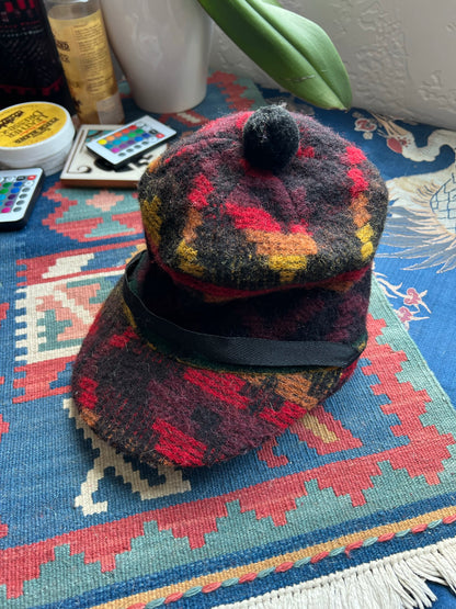 Crown Cap Plaid Wool Trapper Hat - Size S