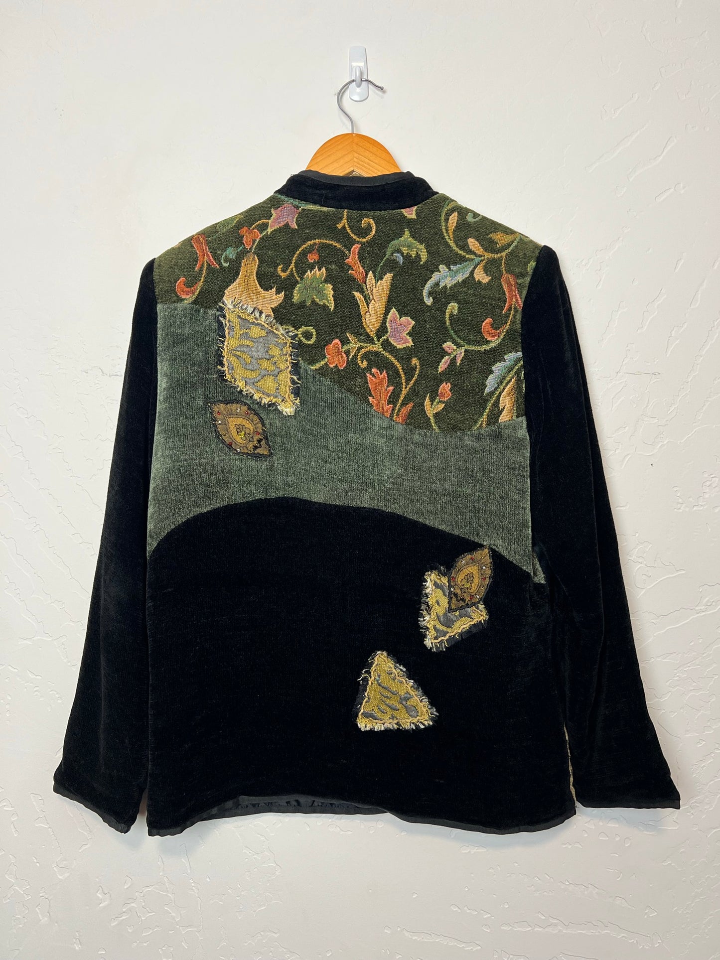Indigo Moon Velvet Patchwork Art Jacket - L