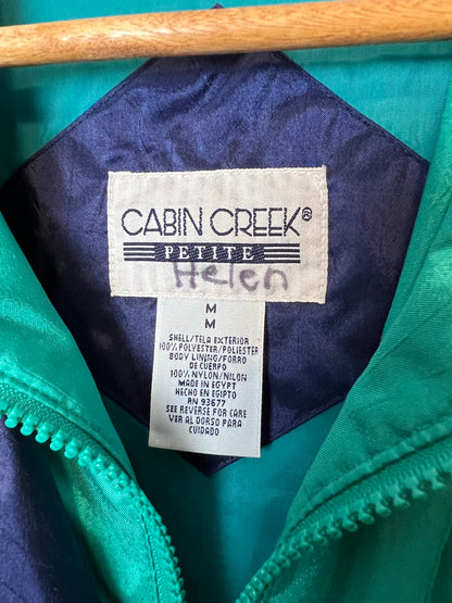 Cabin Creek Petites Teal Iridescent Windbreaker - Size M Petite