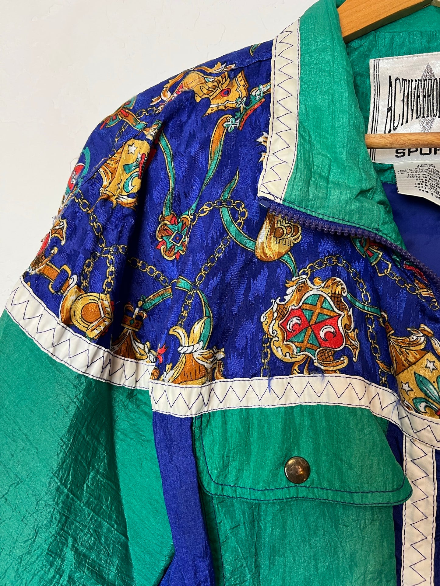 Active Frontier Baroque Print Colorblock Windbreaker - Size L