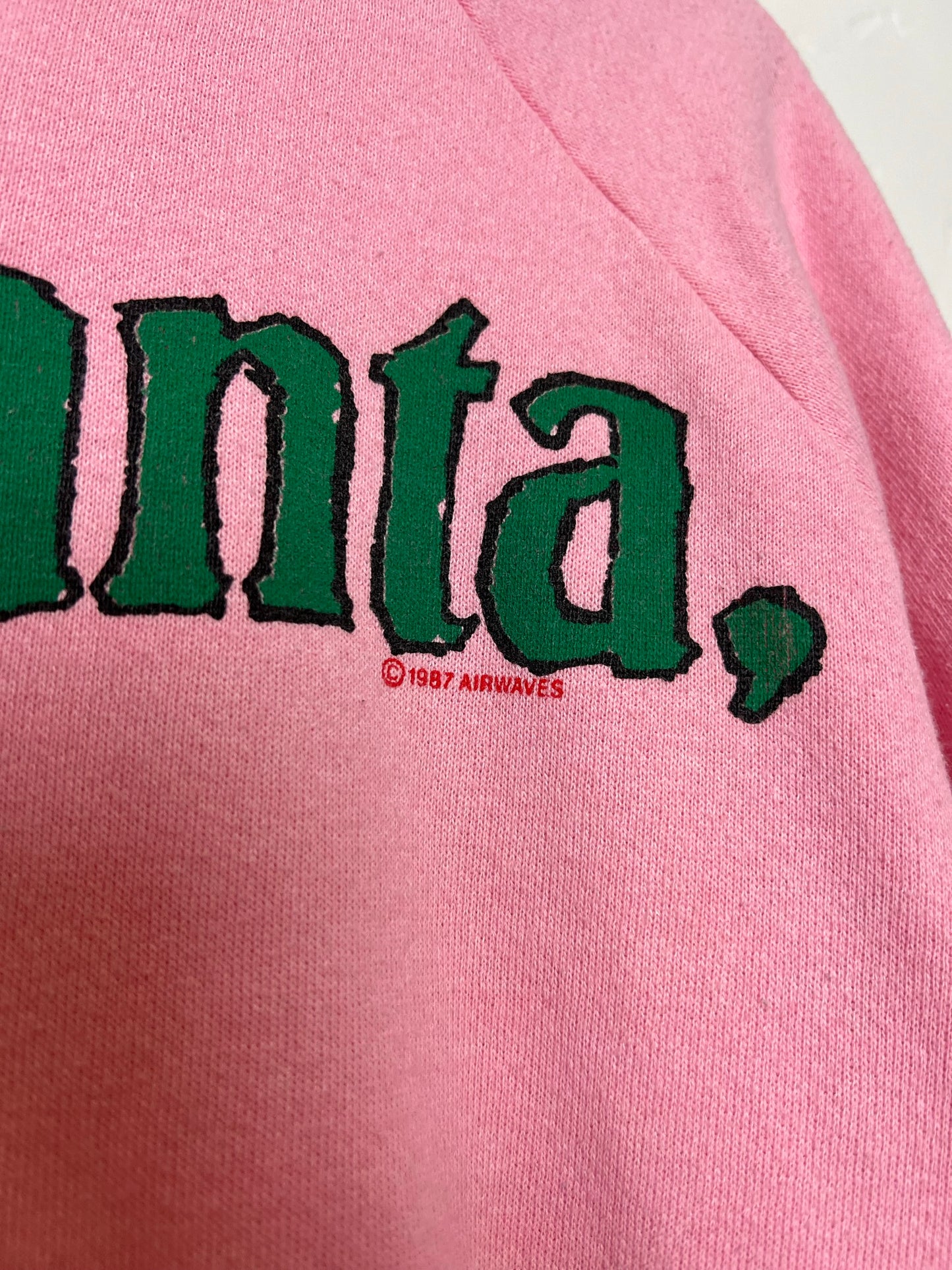 Airwaves 1987 Pink 'Dear Santa, I Want It All' Christmas Sweatshirt - Size XL