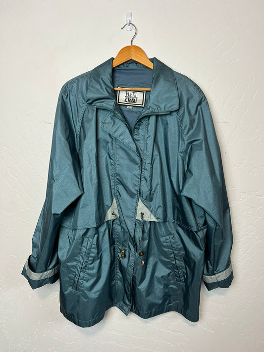 Fleet Street Iridescent Teal Windbreaker - Size XL