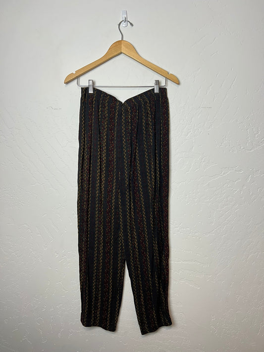 Liz Baker Essentials Striped Rayon Pants - M Petite