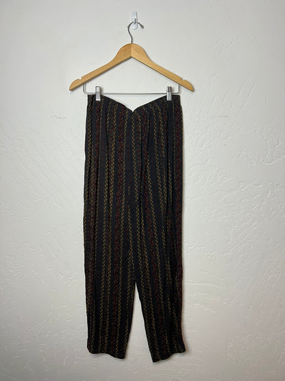 Liz Baker Essentials Striped Rayon Pants - M Petite