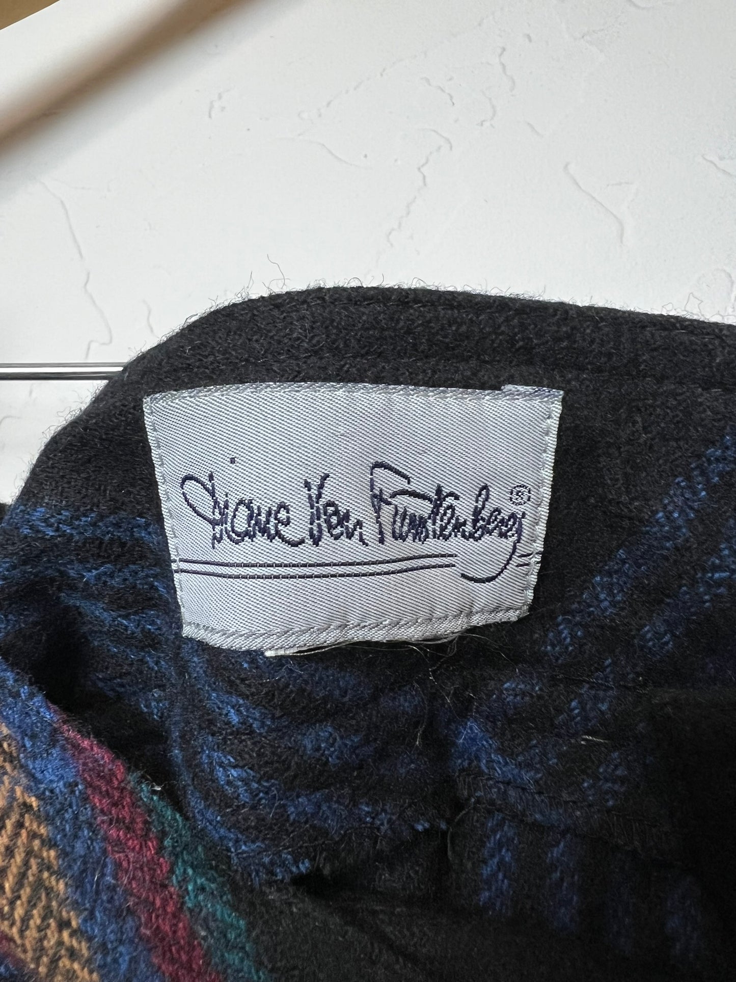 Diane Von Furstenberg Plaid Wool Skirt - S