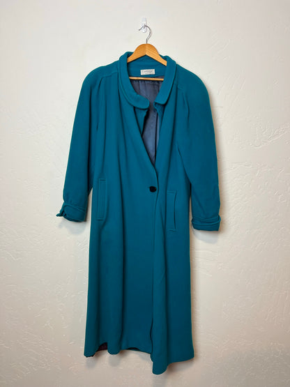 L'Image by Irving Posluns Teal Wool Overcoat - M