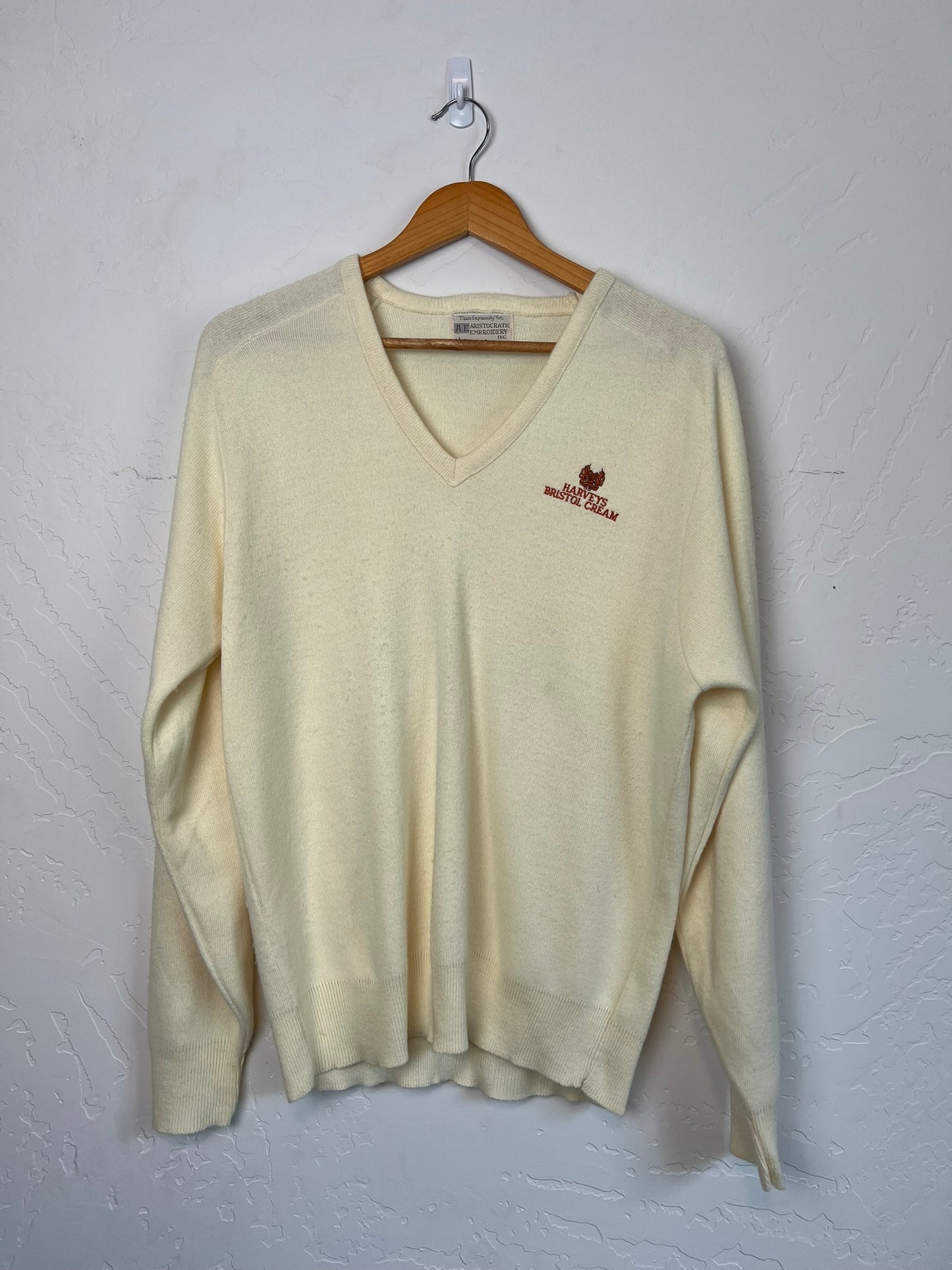 Harvey's Bristol Cream Embroidered V-Neck Sweater - L