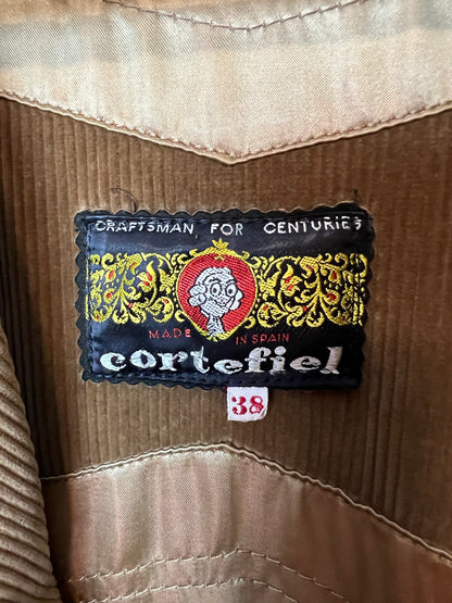 Cortefiel Spanish Corduroy Jacket with Leather Trim - Size 38