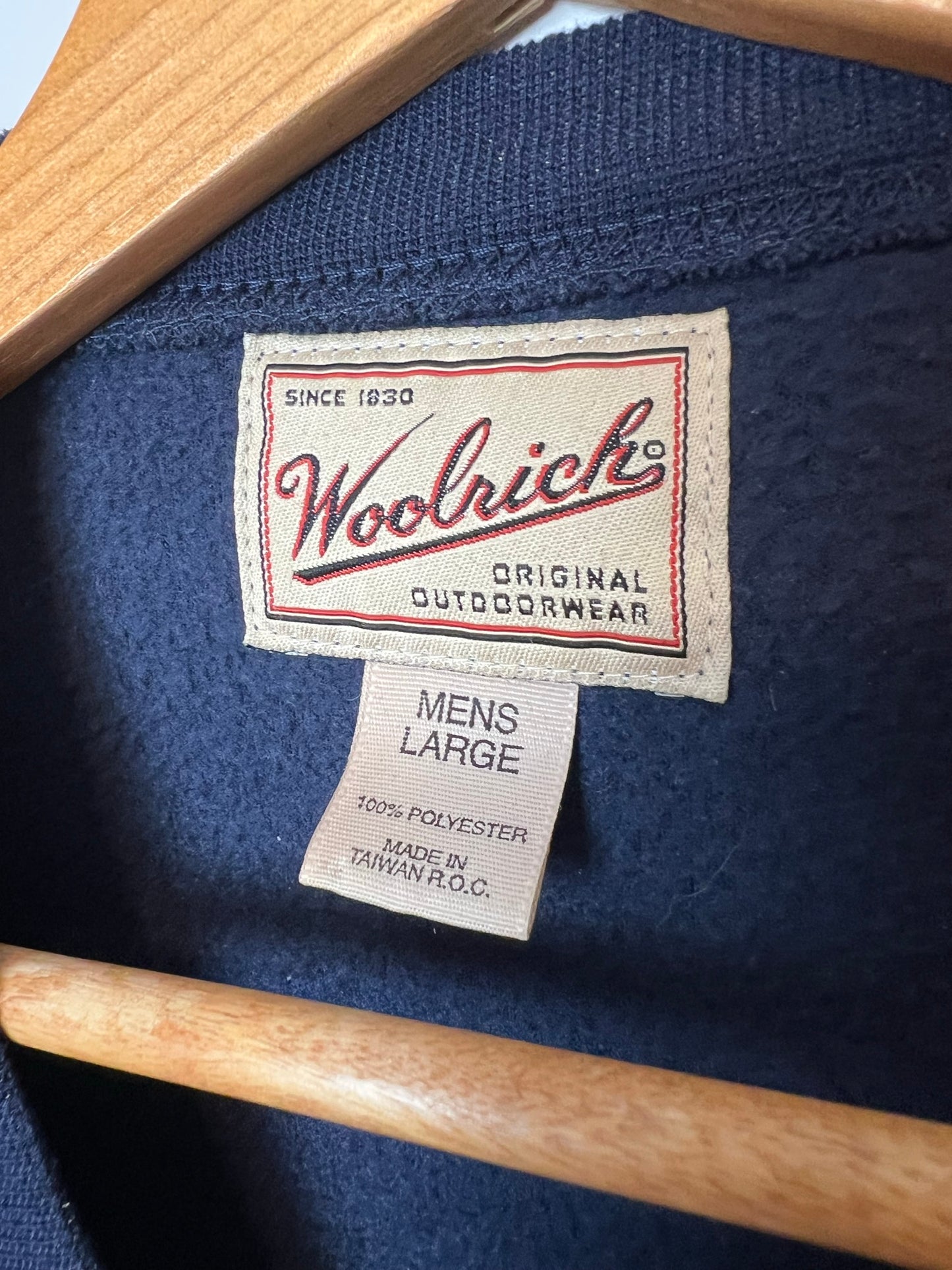 Woolrich Navy Blue Fleece Sweater - Size L