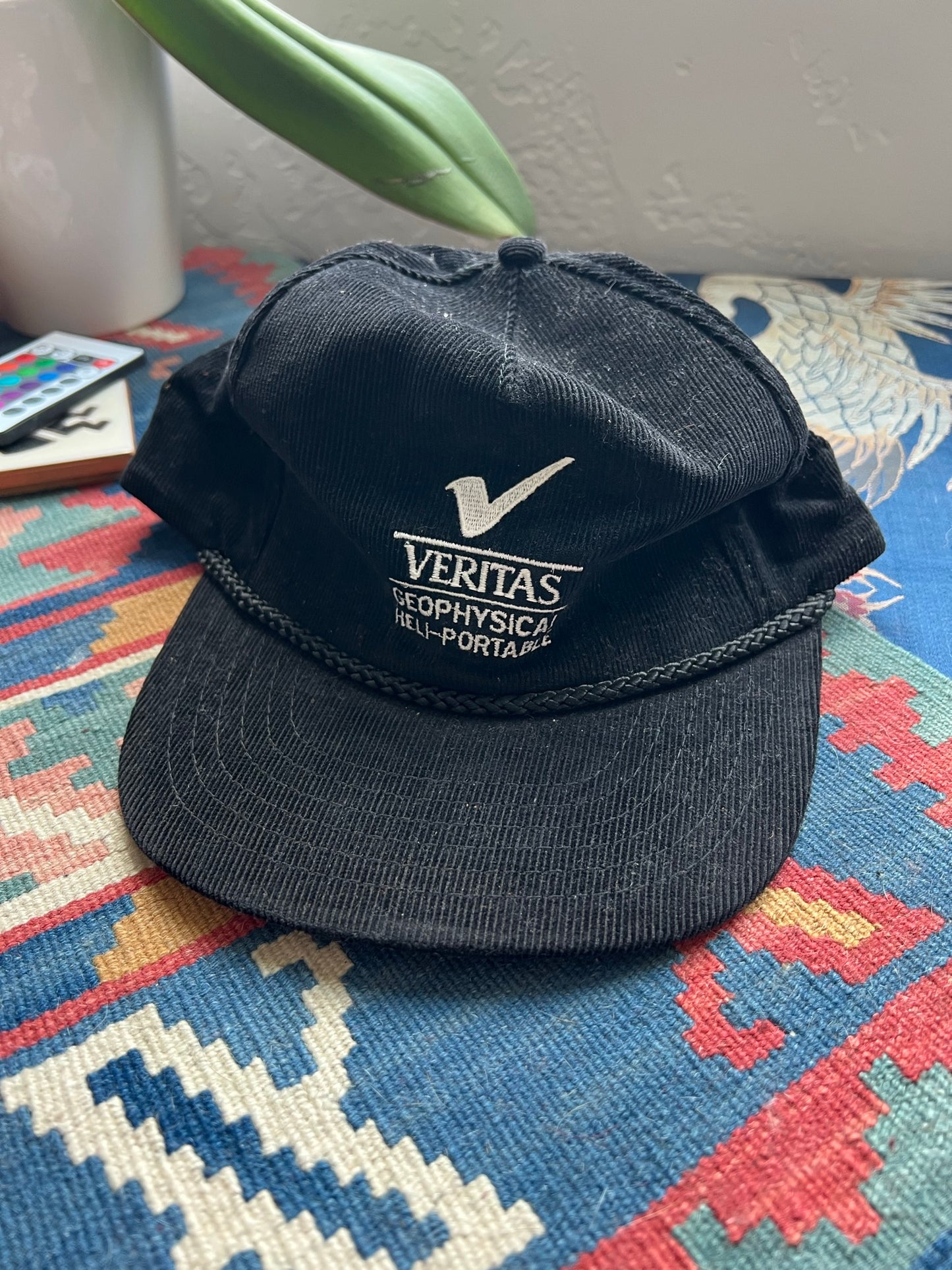 Veritas Geophysics Black Corduroy Snapback Hat