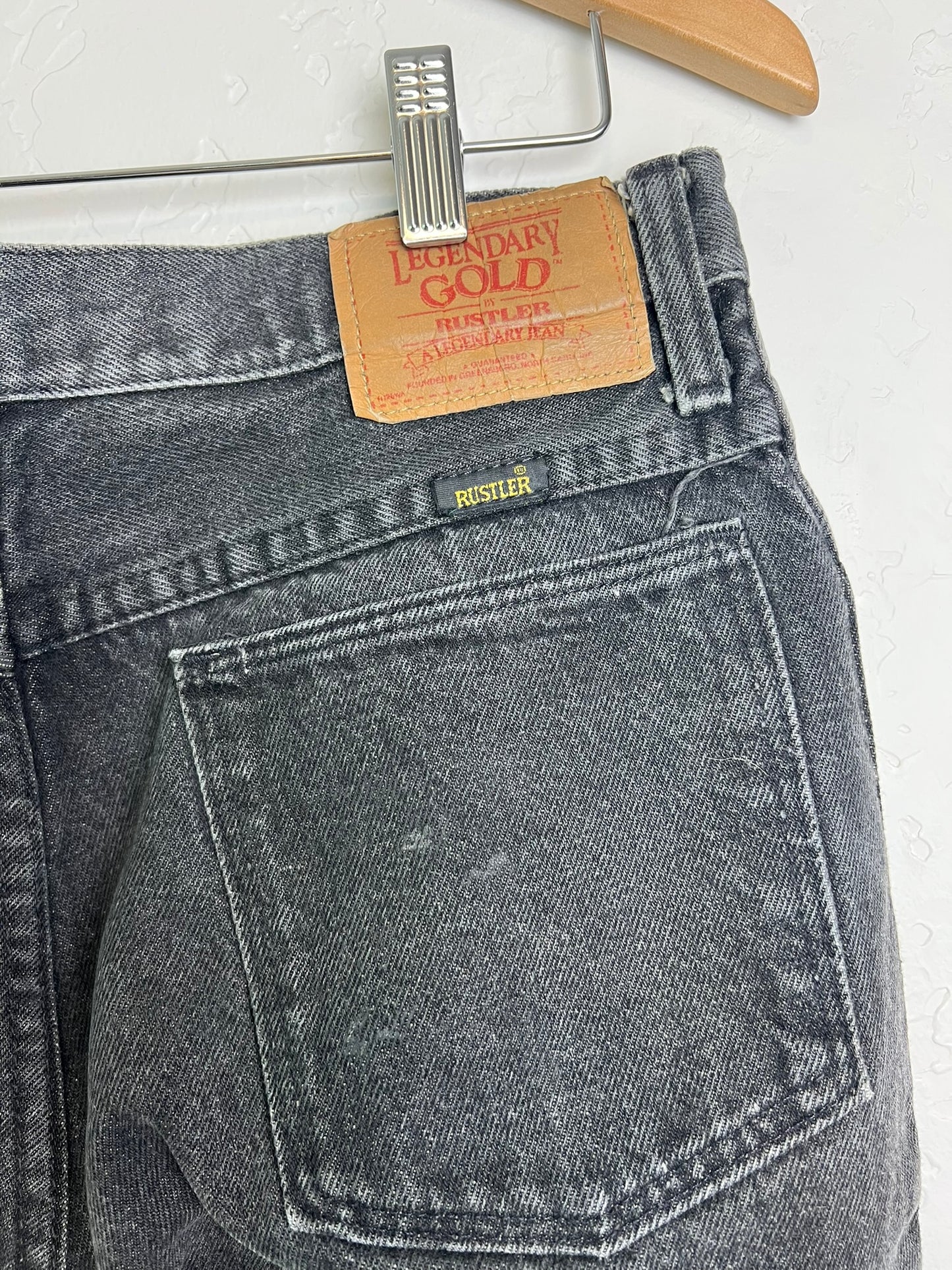 Rustler Legendary Gold Faded Black Jeans USA - 32x32