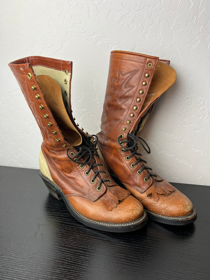 Western Outfitters Packer Boots Tooled - 8 D