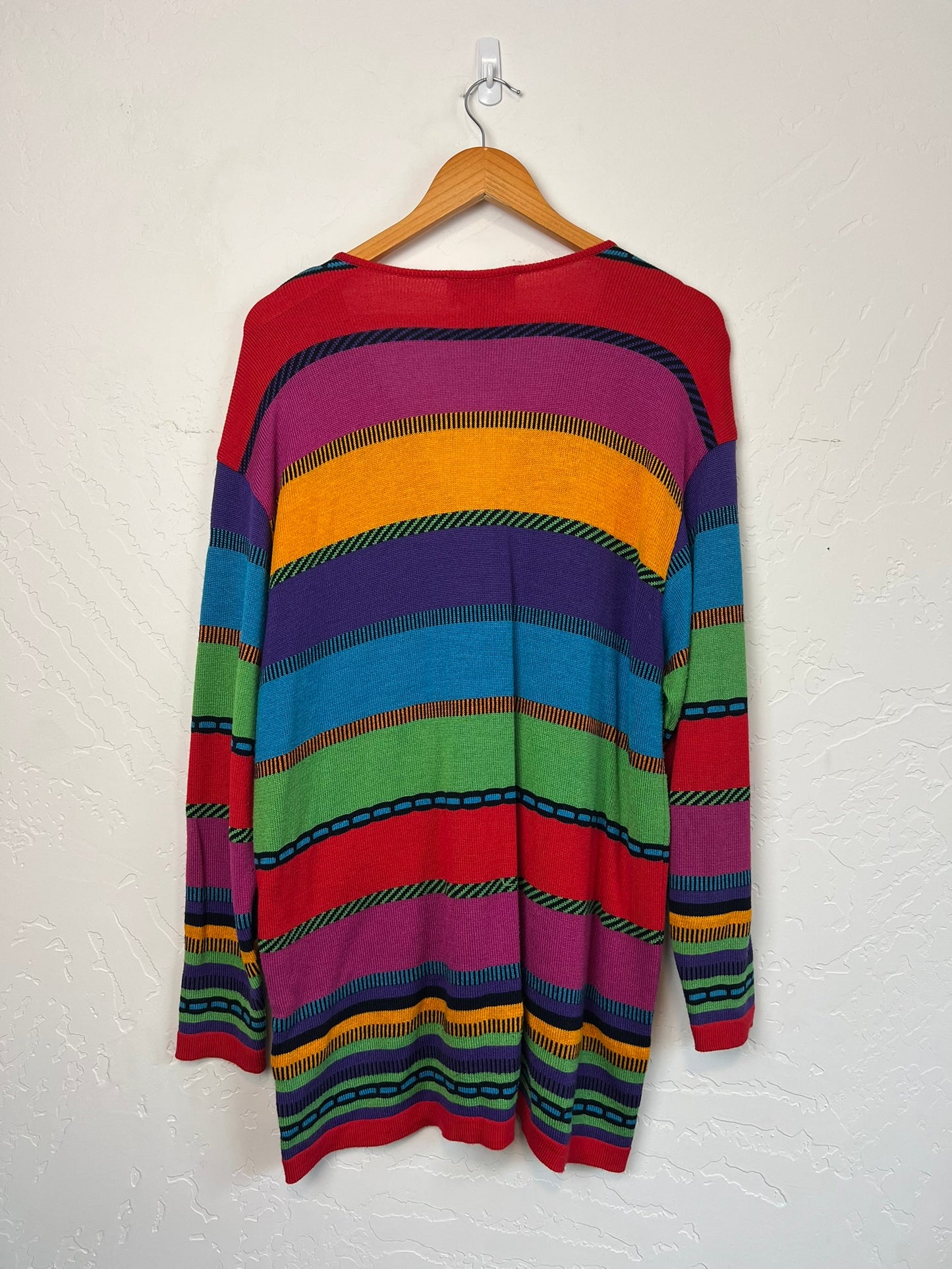 Dino Valiano Tropical Striped Knit Sweater - 42 (W. Germany)