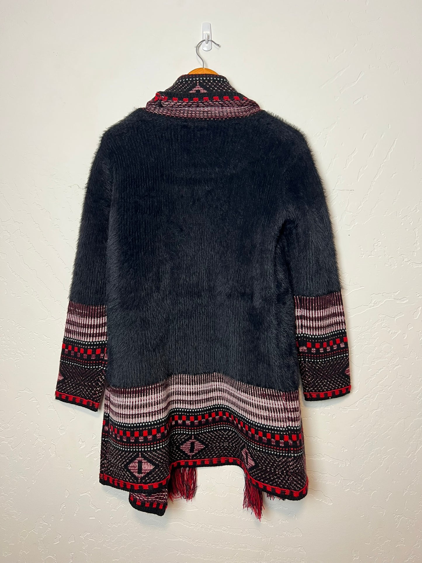 Maxsport Eyelash Fair Isle Fringe Cardigan - S