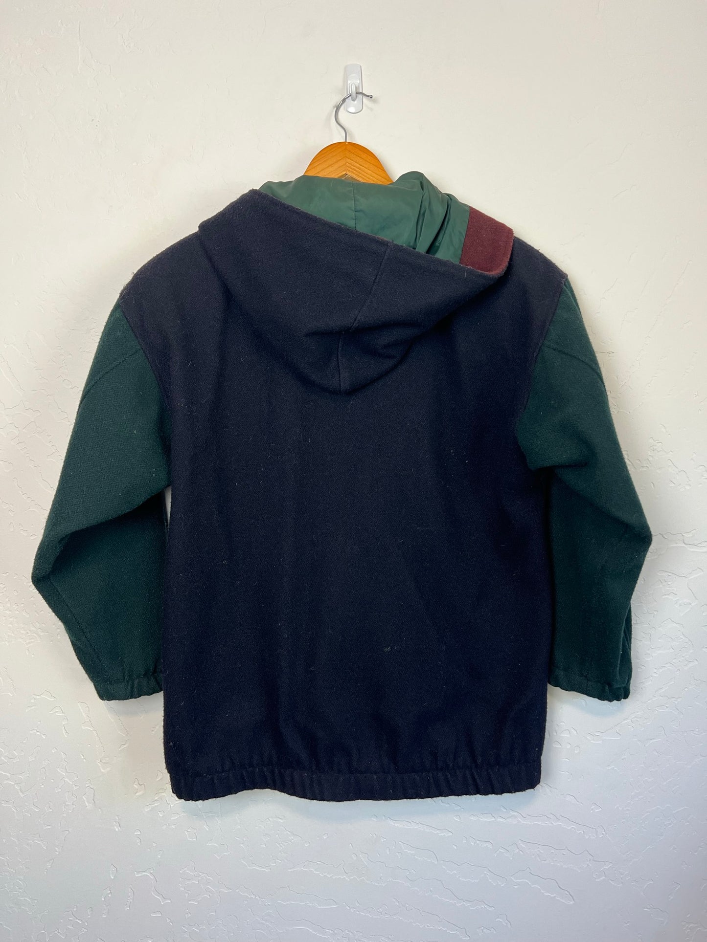 New York Classics Colorblock Wool Bomber Jacket - Size S