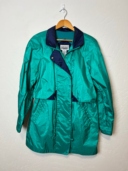 Cabin Creek Petites Teal Iridescent Windbreaker - Size M Petite