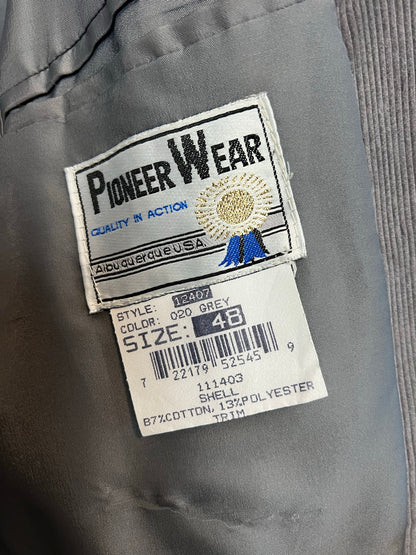Pioneer Wear Grey Corduroy & Leather Western Blazer - Size 48