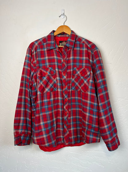 Greatland Sportswear Quilted Flannel Shirt Jacket in Red Plaid - L